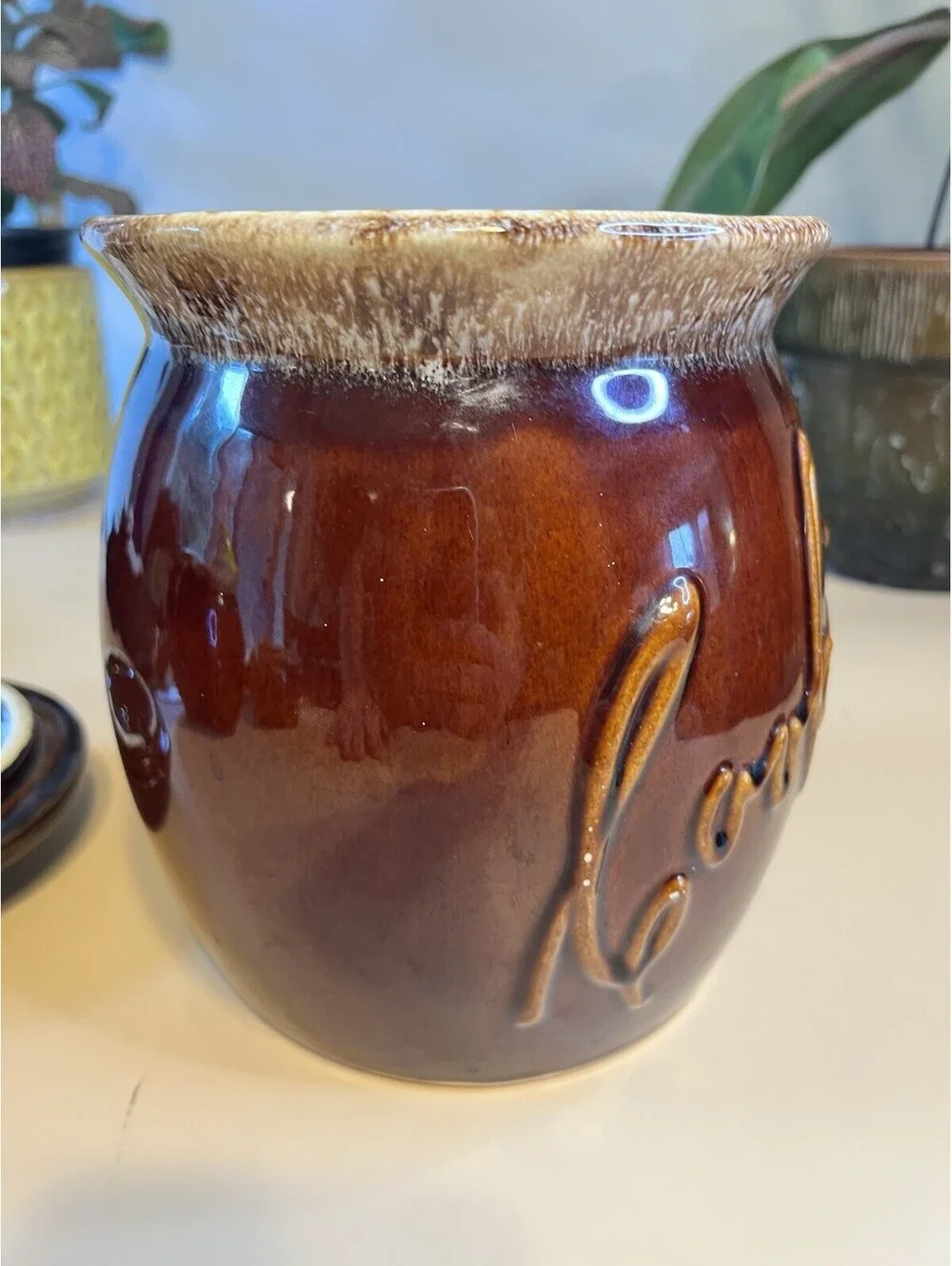 Hull Pottery Vintage Brown Drip Glaze Cookie Jar USA Canister / Lid MCM VG Cond